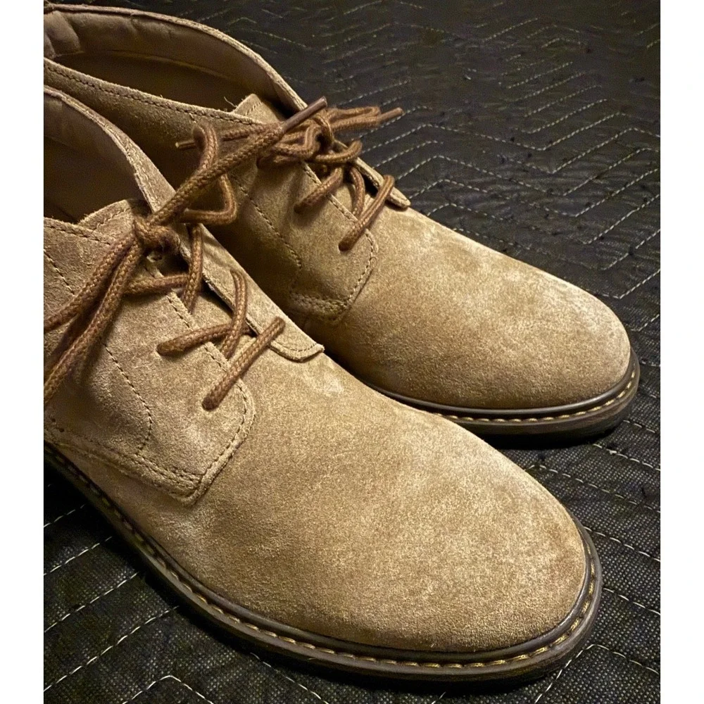 Clarks Newford Mid Chukka Boots Mens 8 Dark Sand Suede Lace Up 261837987070
